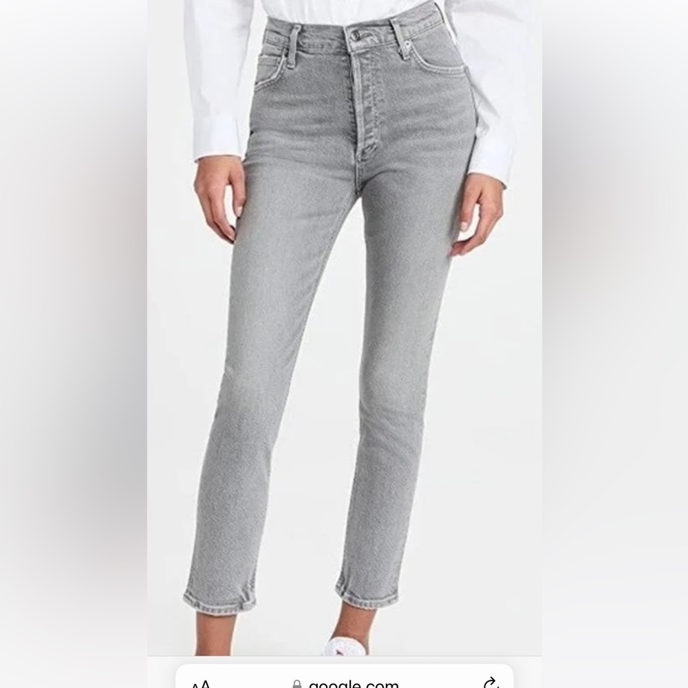 AGOLDE MEDIUM RISE SKINNY STRETCH IN GREY RINSE